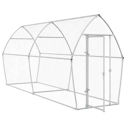 Kavez za kokoši srebrni 400 x 105 x 182 cm od pocinčanog čelika - 400 x 105 x 182 cm Cijena