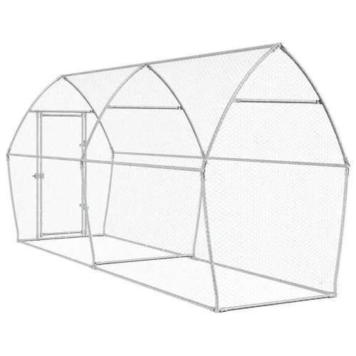 Kavez za kokoši srebrni 400 x 105 x 182 cm od pocinčanog čelika - 400 x 105 x 182 cm Cijena