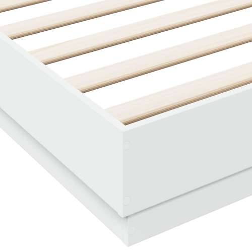 Okvir za krevet bijeli 200 x 200 cm od konstruiranog drva - Bijela 200 x 200 cm Cijena