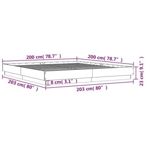 Okvir za krevet bijeli 200 x 200 cm od konstruiranog drva - Bijela 200 x 200 cm Cijena