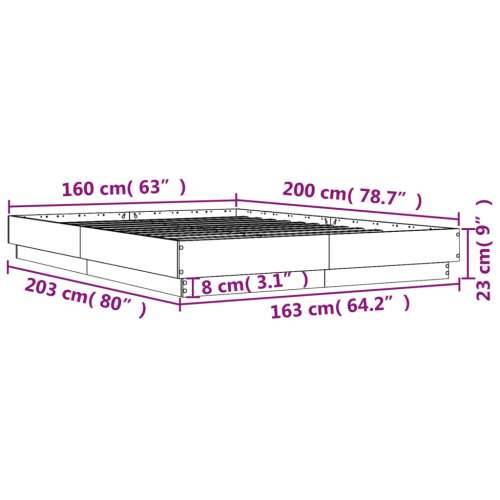 Okvir za krevet bijeli 160x200 cm konstruirano drvo - Bijela 160 x 200 cm Cijena