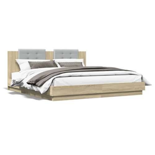 Okvir kreveta s uzglavljem LED boja hrasta sonome 180 x 200 cm - sonoma hrast 180 x 200 cm Cijena