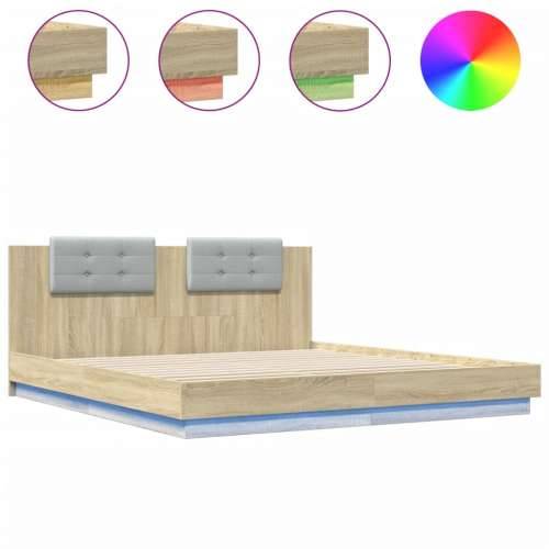 Okvir kreveta s uzglavljem LED boja hrasta sonome 180 x 200 cm - sonoma hrast 180 x 200 cm Cijena