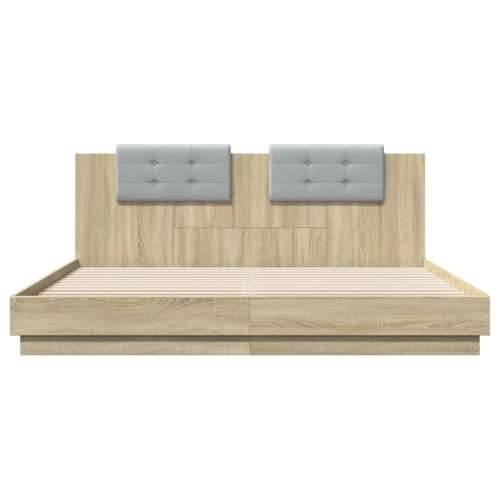 Okvir kreveta s uzglavljem LED boja hrasta sonome 180 x 200 cm - sonoma hrast 180 x 200 cm Cijena
