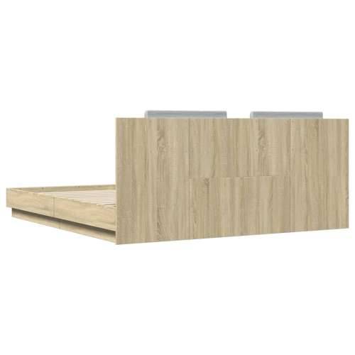 Okvir kreveta s uzglavljem LED boja hrasta sonome 180 x 200 cm - sonoma hrast 180 x 200 cm Cijena