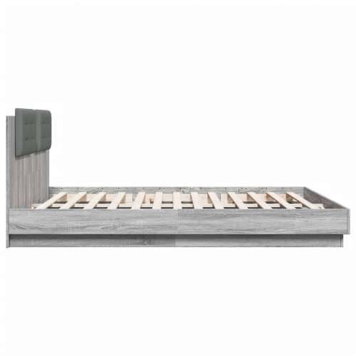 Okvir kreveta s uzglavljem LED boja hrasta sonome 160 x 200 cm - Sivi hrast sonoma 160 x 200 cm Cijena