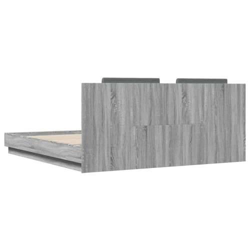 Okvir kreveta s uzglavljem LED boja hrasta sonome 160 x 200 cm - Sivi hrast sonoma 160 x 200 cm Cijena