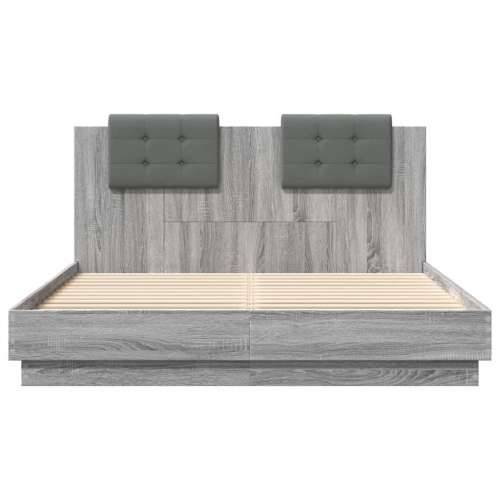 Okvir kreveta s uzglavljem LED boja hrasta sonome 150 x 200 cm - Sivi hrast sonoma 150 x 200 cm Cijena