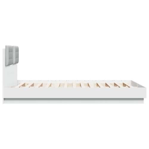 Okvir kreveta s uzglavljem i LED svjetlima bijeli 120 x 200 cm - Bijela 120 x 200 cm Cijena
