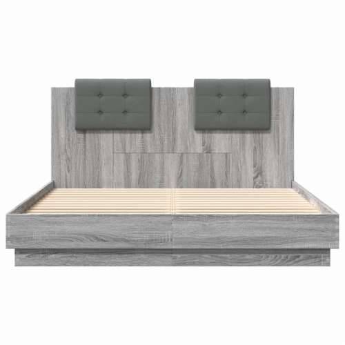 Okvir kreveta s uzglavljem LED boja hrasta sonome 120 x 200 cm - Sivi hrast sonoma 120 x 200 cm Cijena
