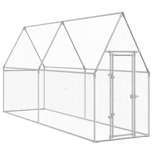 Kavez za kokoši srebrni 400 x 100 x 190 cm od pocinčanog čelika Cijena