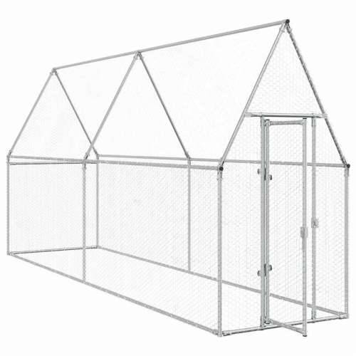 Kavez za kokoši srebrni 400 x 100 x 190 cm od pocinčanog čelika - 400 x 100 x 190 cm 1 Cijena