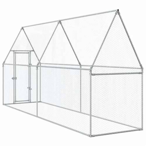 Kavez za kokoši srebrni 400 x 100 x 190 cm od pocinčanog čelika - 400 x 100 x 190 cm 1 Cijena
