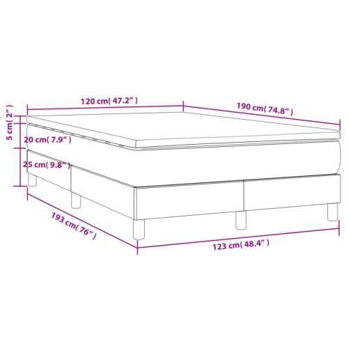 Krevet box spring s madracem krem 120 x 190 cm od tkanine - Krema 120 x 190 cm 25 cm Cijena