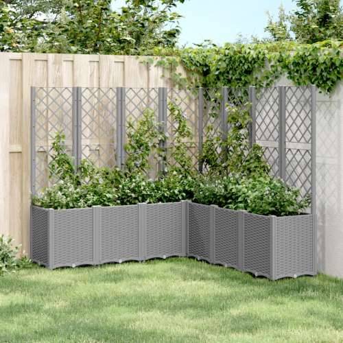 Vrtna sadilica s rešetkom svjetlosiva 160 x 160 x 140 cm PP - Svjetlosiva 160 x 160 x 140 cm 1 Cijena