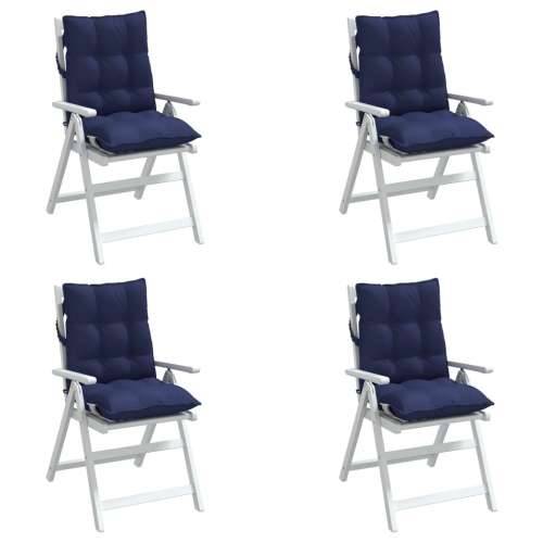 Jastuci za stolice s niskim naslonom 4 kom tamnoplavi tkanina - Modra 4 with 2 elastic straps Cijena
