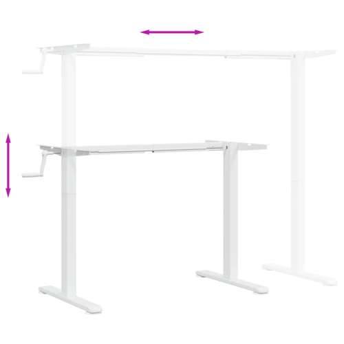 Samostojeći okvir za stol bijeli (94-135)x60x(70-114) cm čelik - Bijela Cijena