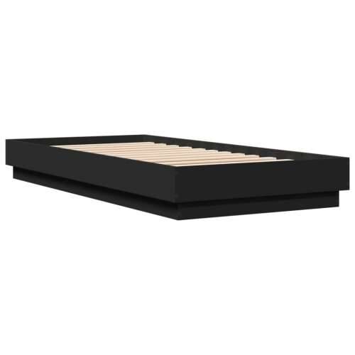 Okvir za krevet s LED svjetlima crni 100 x 200 cm - Crna 100 x 200 cm Cijena