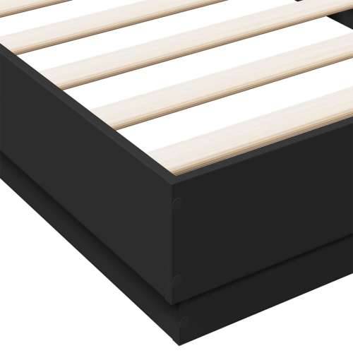 Okvir za krevet s LED svjetlima crni 100 x 200 cm - Crna 100 x 200 cm Cijena