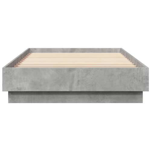 Okvir za krevet s LED svjetlima siva boja betona 100 x 200 cm - Beton siva 100 x 200 cm Cijena