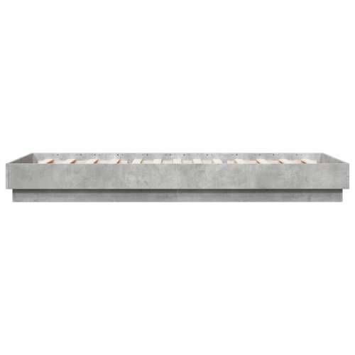 Okvir za krevet s LED svjetlima siva boja betona 100 x 200 cm - Beton siva 100 x 200 cm Cijena