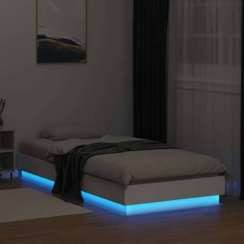 Okvir za krevet s LED svjetlima bijeli 90 x 200 cm - Bijela 90 x 200 cm Cijena