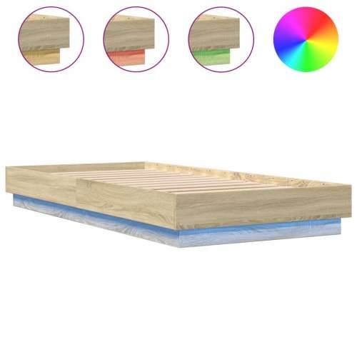 Okvir kreveta s LED svjetlima boja hrasta sonome 90 x 200 cm - sonoma hrast 90 x 200 cm Cijena