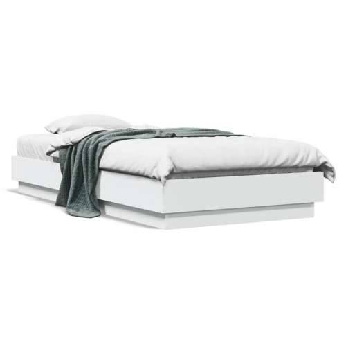 Okvir za krevet s LED svjetlima bijeli 90 x 190 cm - Bijela 90 x 190 cm Cijena