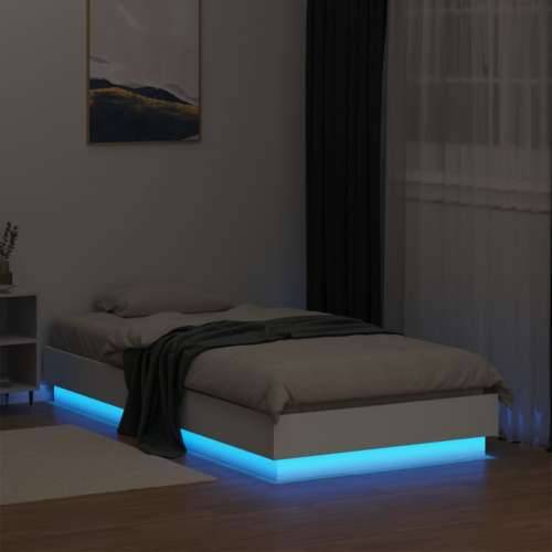 Okvir za krevet s LED svjetlima bijeli 90 x 190 cm - Bijela 90 x 190 cm Cijena