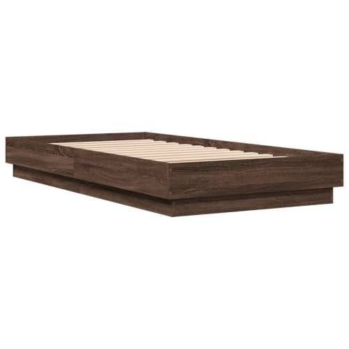 Okvir kreveta s LED svjetlima boja smeđeg hrasta 90 x 190 cm - Smeđi hrast 90 x 190 cm Cijena
