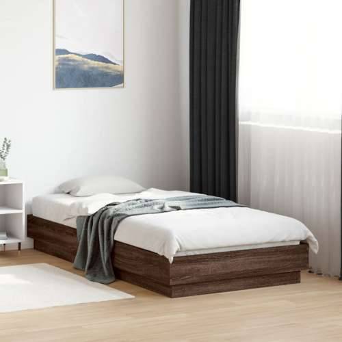 Okvir kreveta s LED svjetlima boja smeđeg hrasta 90 x 190 cm - Smeđi hrast 90 x 190 cm Cijena