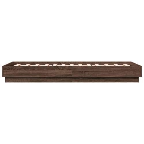 Okvir kreveta s LED svjetlima boja smeđeg hrasta 90 x 190 cm - Smeđi hrast 90 x 190 cm Cijena