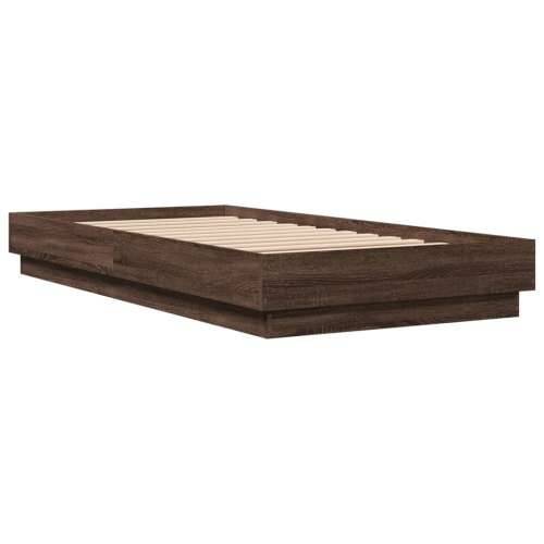 Okvir kreveta s LED svjetlima boja smeđeg hrasta 90 x 190 cm - Smeđi hrast 90 x 190 cm Cijena