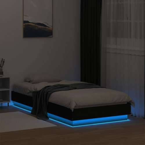 Okvir kreveta s LED svjetlima crni 75 x 190 cm - Crna 75 x 190 cm Cijena