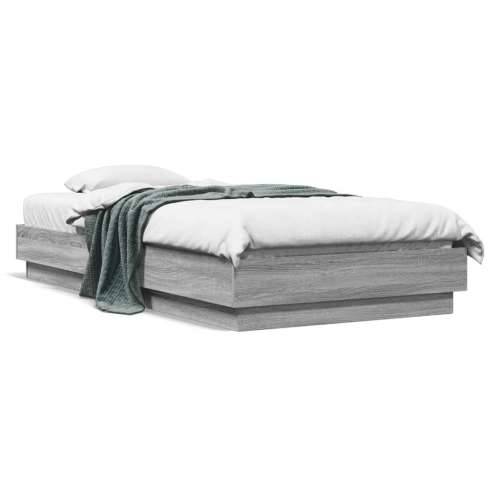 Okvir kreveta s LED svjetlima siva boja hrasta 75 x 190 cm - Sivi hrast sonoma 75 x 190 cm Cijena