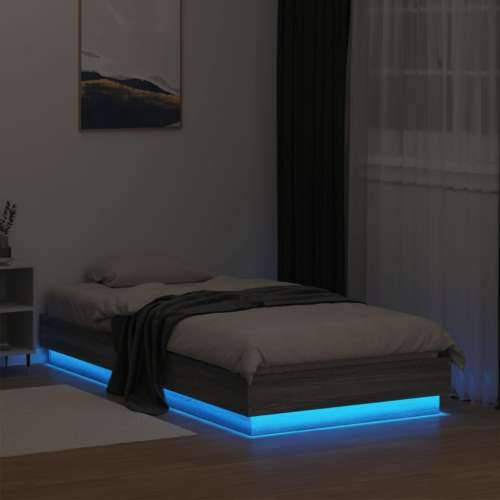 Okvir kreveta s LED svjetlima siva boja hrasta 75 x 190 cm - Sivi hrast sonoma 75 x 190 cm Cijena
