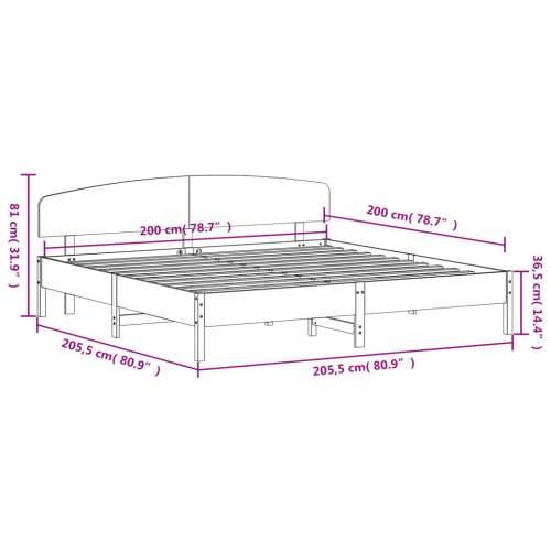 Okvir kreveta bez madraca 200 x 200 cm od masivne borovine - Prirodna 200 x 200 cm Cijena