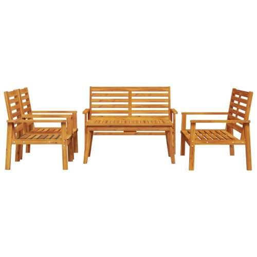 5-dijelna vrtna garnitura od masivnog drva bagrema - Smeđa 2x chair + 2x bench + table 1 Cijena