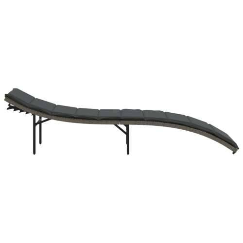 Ležaljka za sunčanje s jastukom siva 55 x 199 x 50 cm poliratan - Siva 1 Cijena