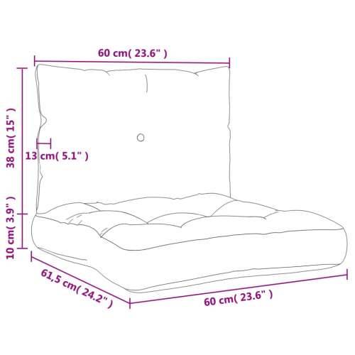 Set jastuka za palete modri 60 x 38 x 13 cm od tkanine - Modra 2 Cijena
