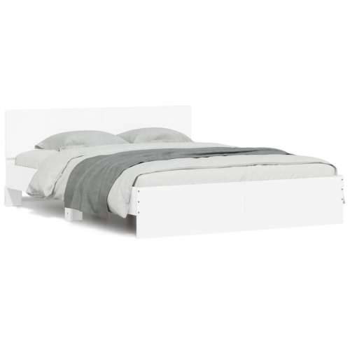 Okvir za krevet s uzglavljem i LED bijeli 150x200 cm - Bijela 150 x 200 cm Cijena