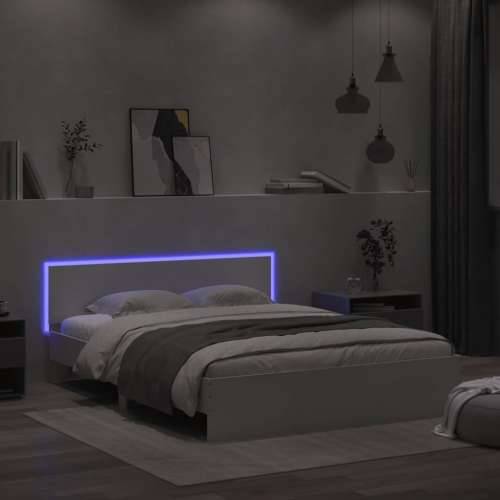 Okvir za krevet s uzglavljem i LED bijeli 150x200 cm - Bijela 150 x 200 cm Cijena