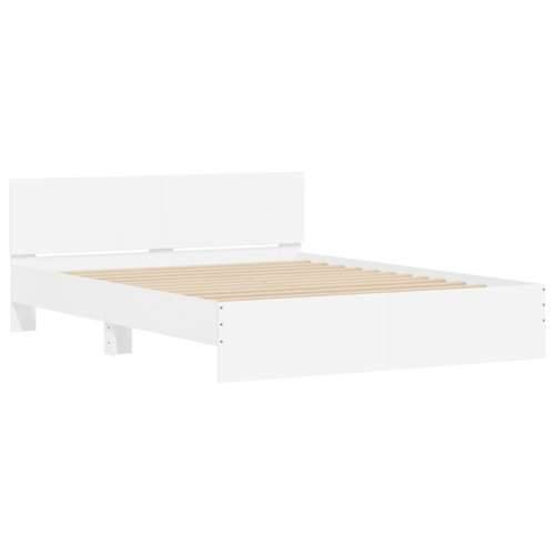 Okvir za krevet s uzglavljem i LED bijeli 150x200 cm - Bijela 150 x 200 cm Cijena