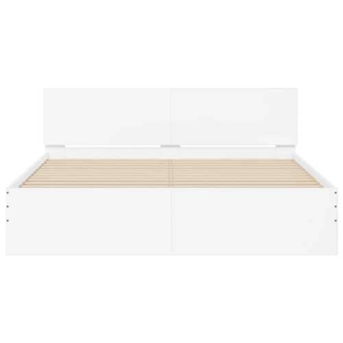 Okvir za krevet s uzglavljem i LED bijeli 150x200 cm - Bijela 150 x 200 cm Cijena
