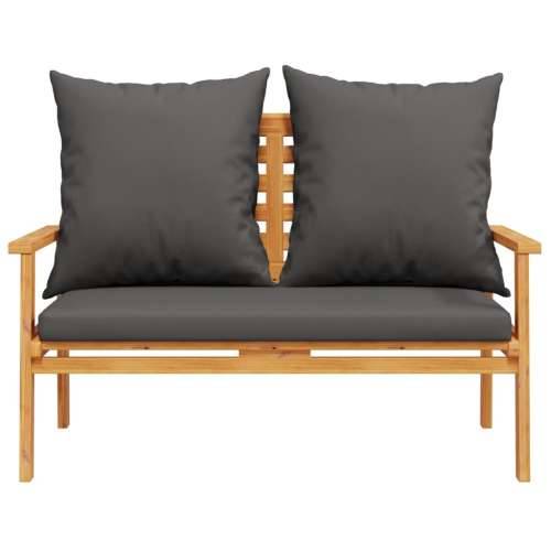 5-dijelna vrtna garnitura od masivnog drva bagrema s jastucima - Smeđa i siva 2x chair + 2x bench + table 1 Cijena