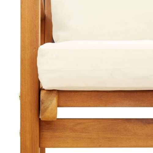 4-dijelna vrtna garnitura s jastucima masivno bagremovo drvo - Smeđa i bijela 2x chair + bench + table 1 Cijena