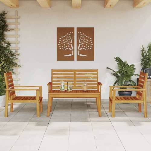4-dijelna vrtna garnitura od masivnog drva bagrema - Smeđa 2x chair + bench + table 1 Cijena