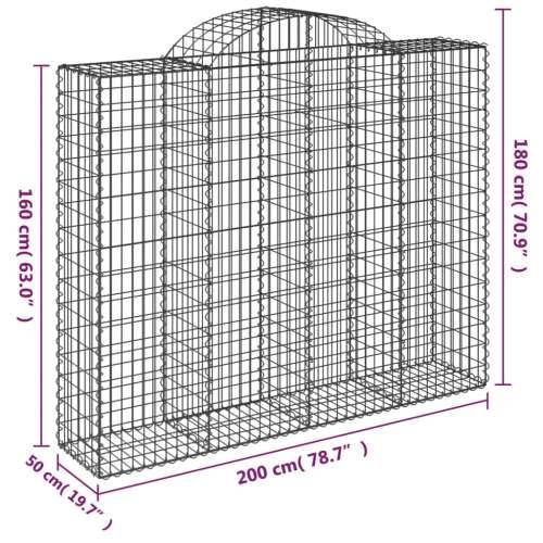 Lučne gabionske košare 15kom 200x50x160/180cm pocinčano željezo - 200 x 50 x 160/180 cm 15 Cijena