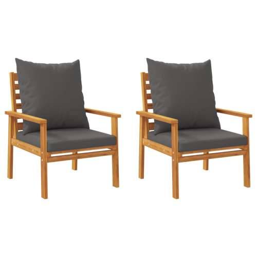 4-dijelna vrtna garnitura s jastucima masivno bagremovo drvo Smeđa i siva 2x chair + bench + table 1 Cijena
