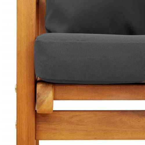 4-dijelna vrtna garnitura s jastucima masivno bagremovo drvo Smeđa i siva 2x chair + bench + table 1 Cijena